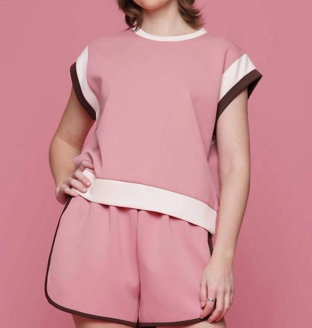 NEW WHY DRESS wide sleeve color block top